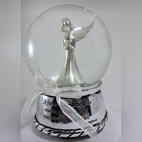 Source Unknown Other - Vintage Silvertone Angel Water Snow Globe Friend Music Box Excellent Condition